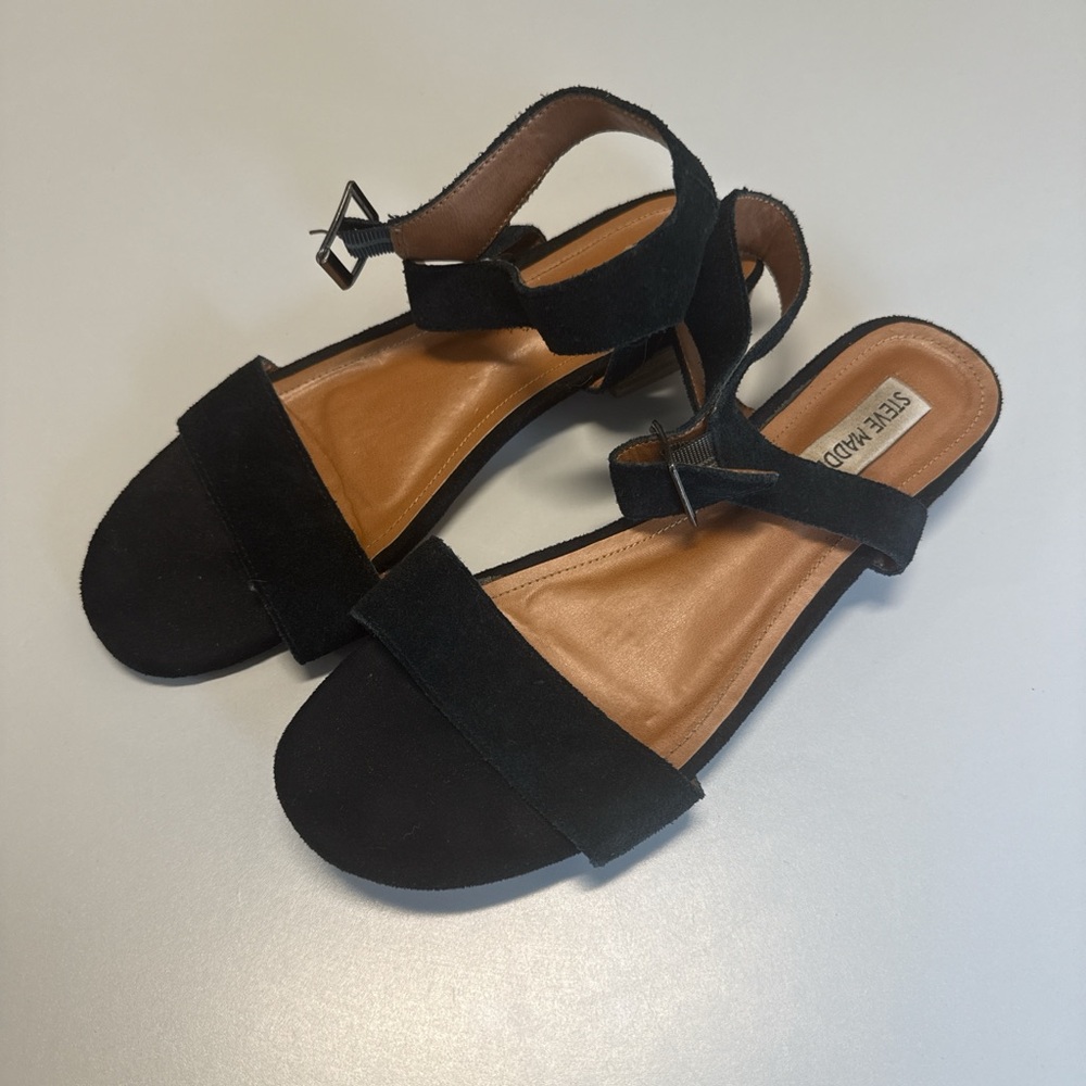 Steve Madden Black Suede Women's Sandals